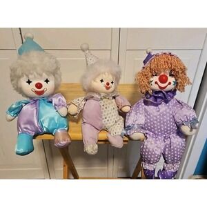 Vtg 3 Musical Animated Clowns Wind Up Dolls 2 Play It's A Sm World 1 Xmas Songs
